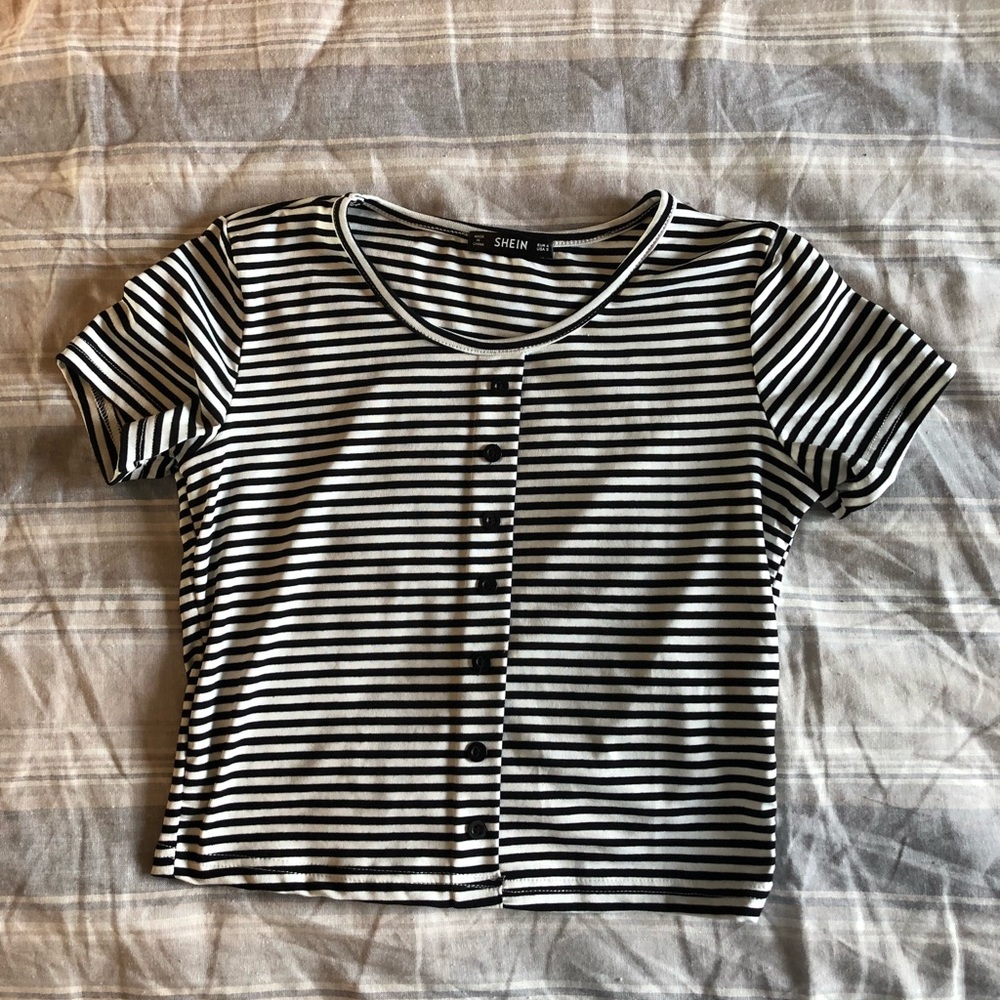SHEIN black and white crop top